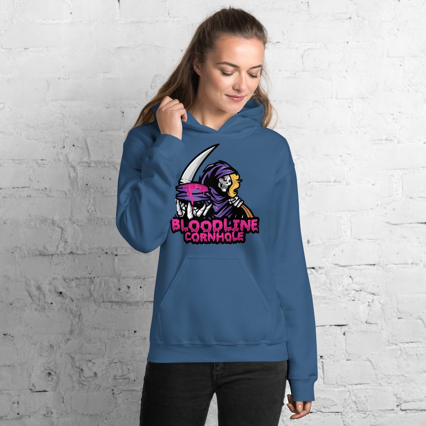 Bloodline Cornhole Lady Reaper Unisex Hoodie