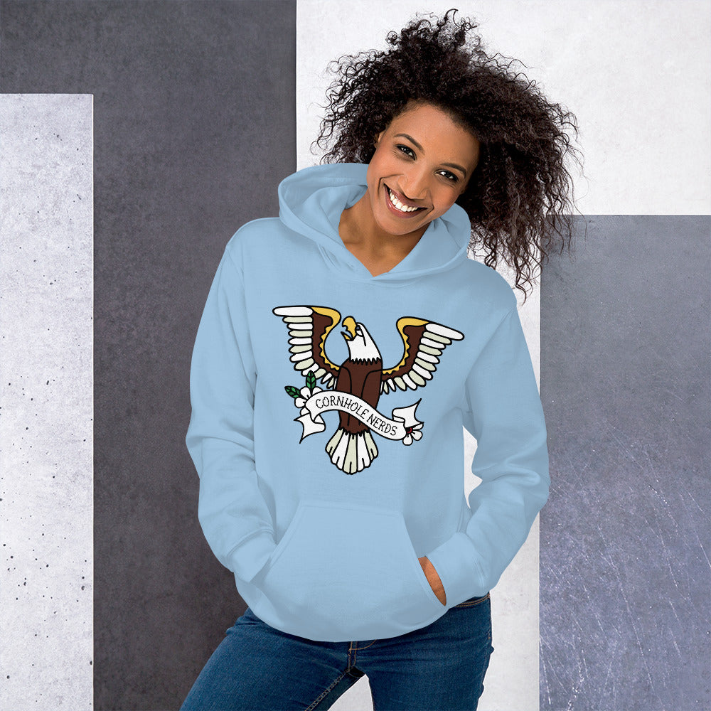 Cornhole Nerds Eagle logo Unisex Hoodie