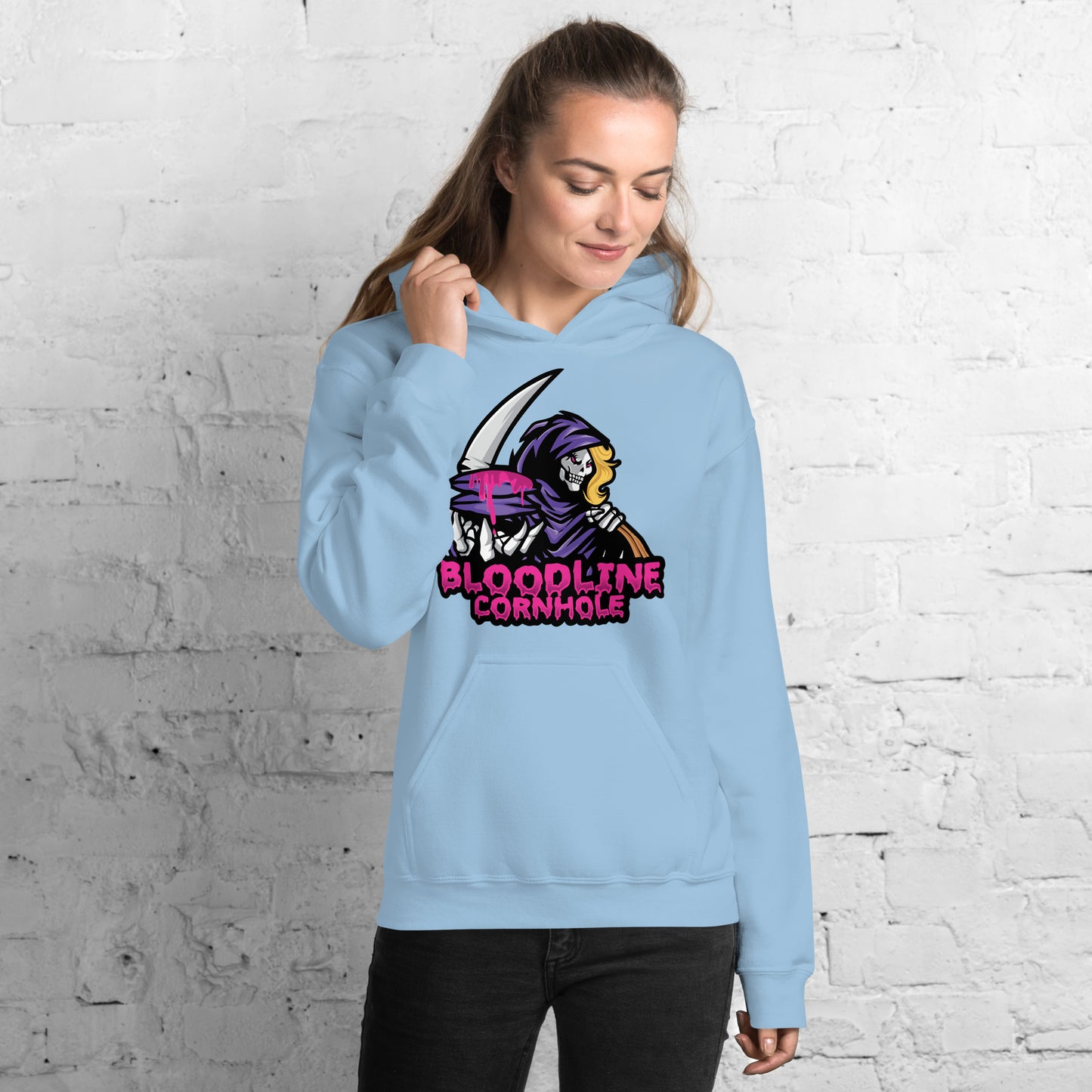 Bloodline Cornhole Lady Reaper Unisex Hoodie