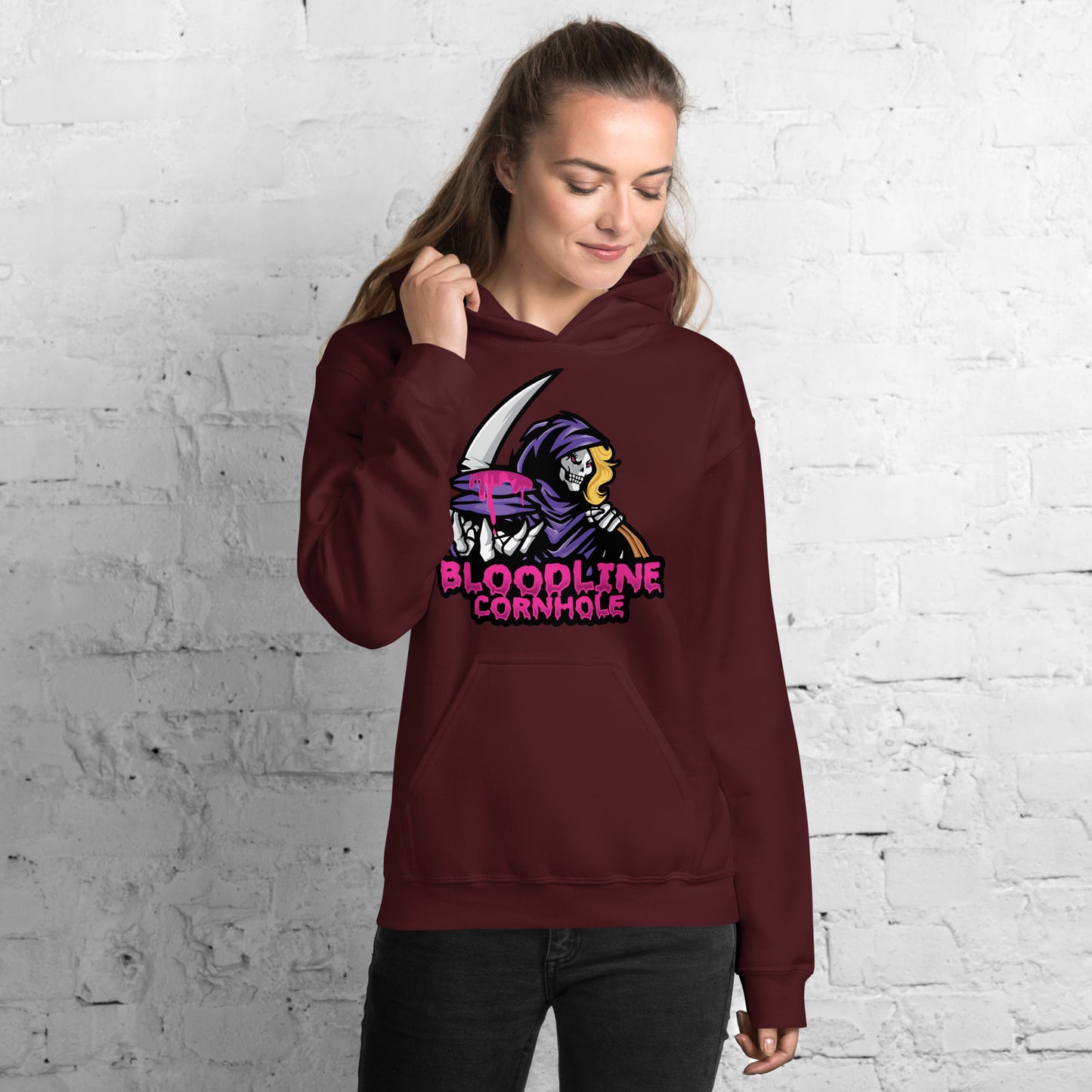 Bloodline Cornhole Lady Reaper Unisex Hoodie