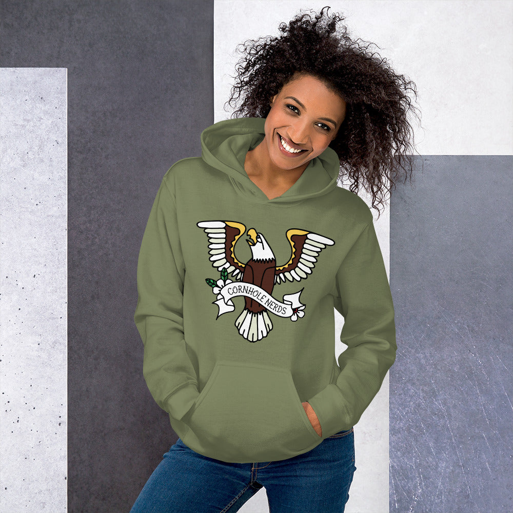 Cornhole Nerds Eagle logo Unisex Hoodie