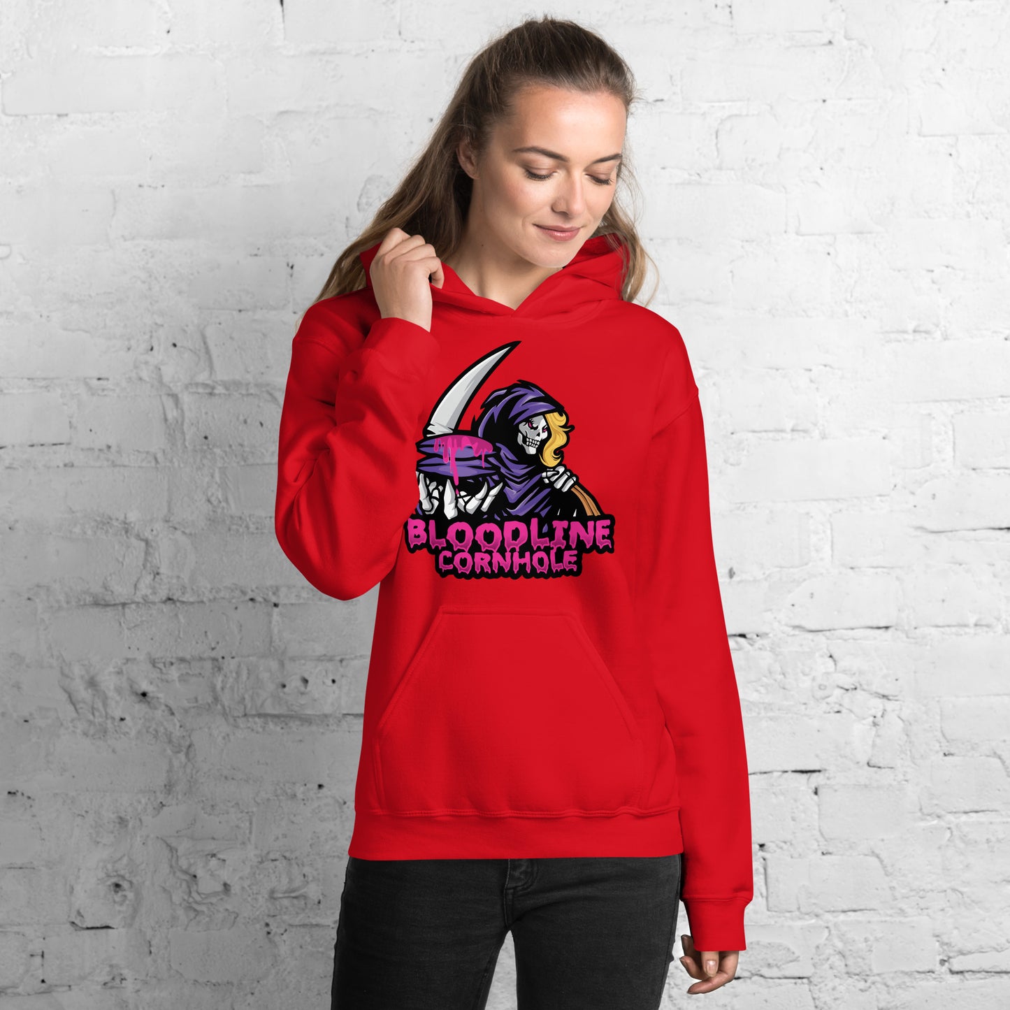 Bloodline Cornhole Lady Reaper Unisex Hoodie