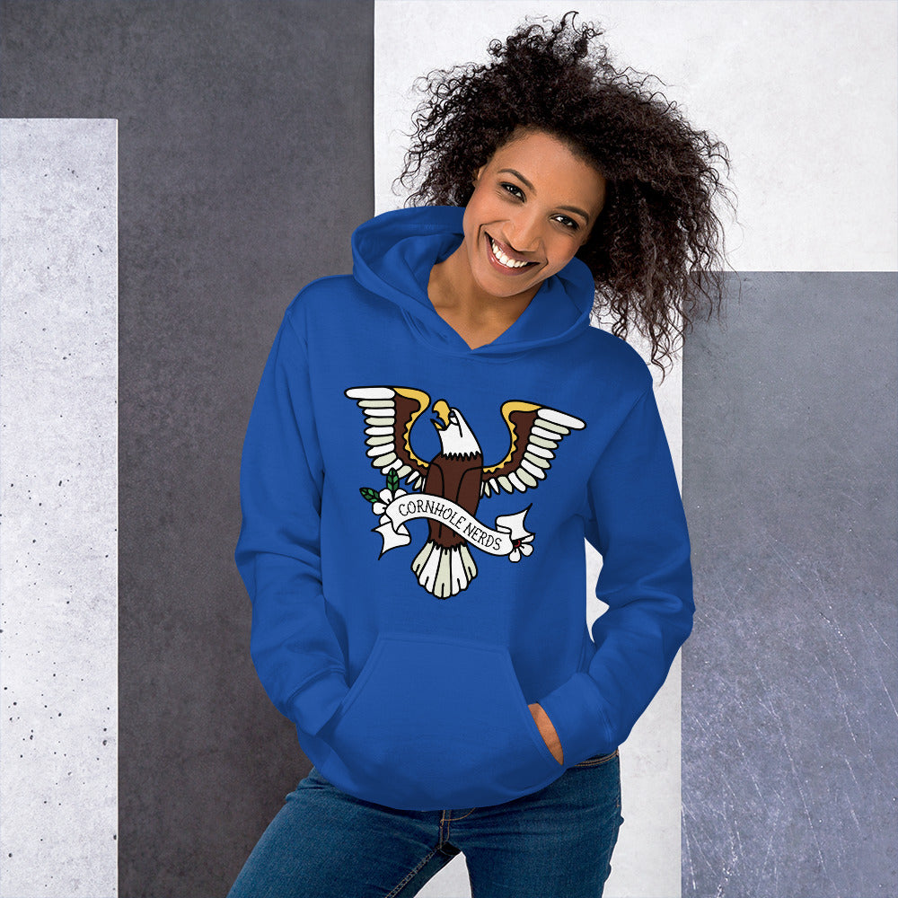 Cornhole Nerds Eagle logo Unisex Hoodie