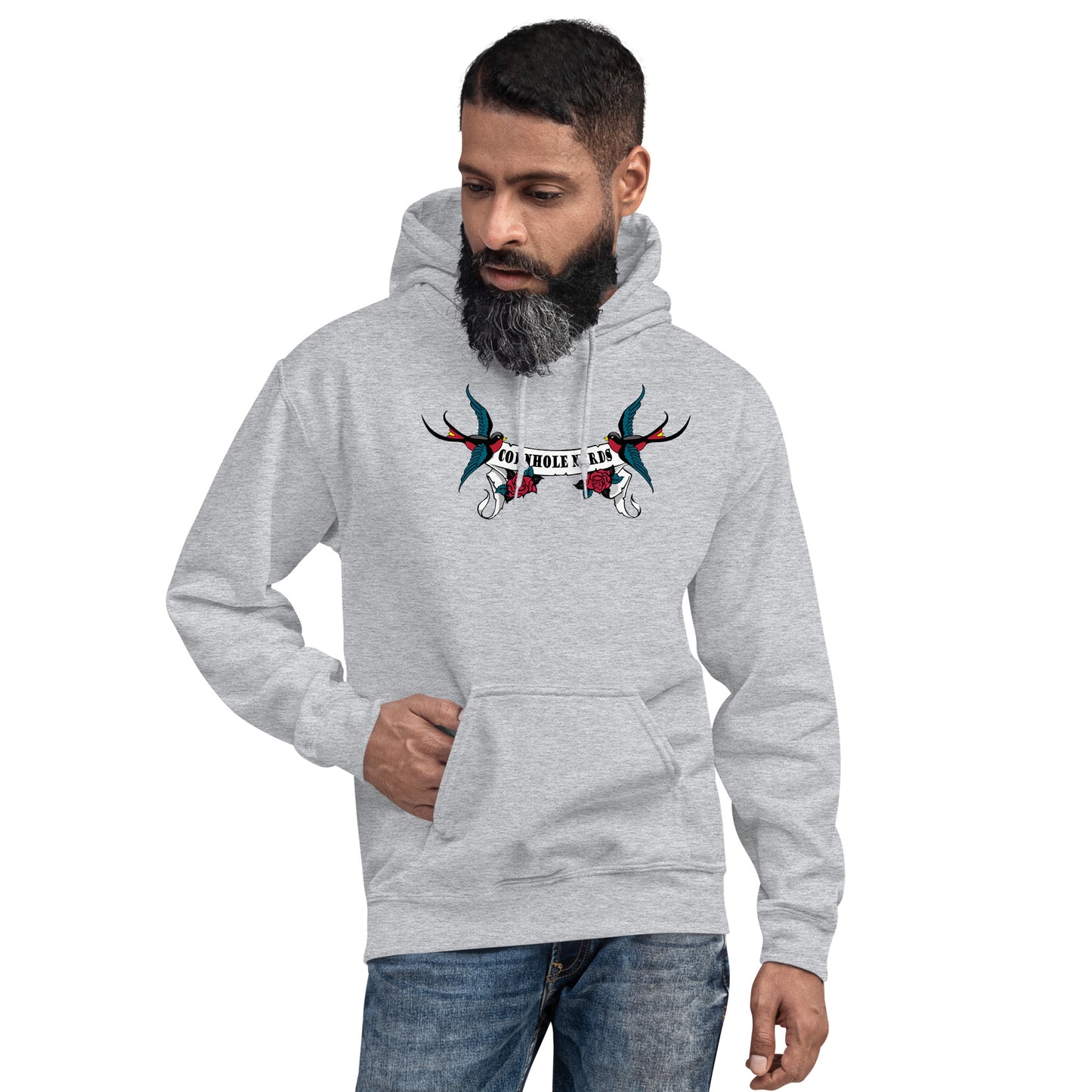 Cornhole Nerds Sparrow logo Unisex Hoodie