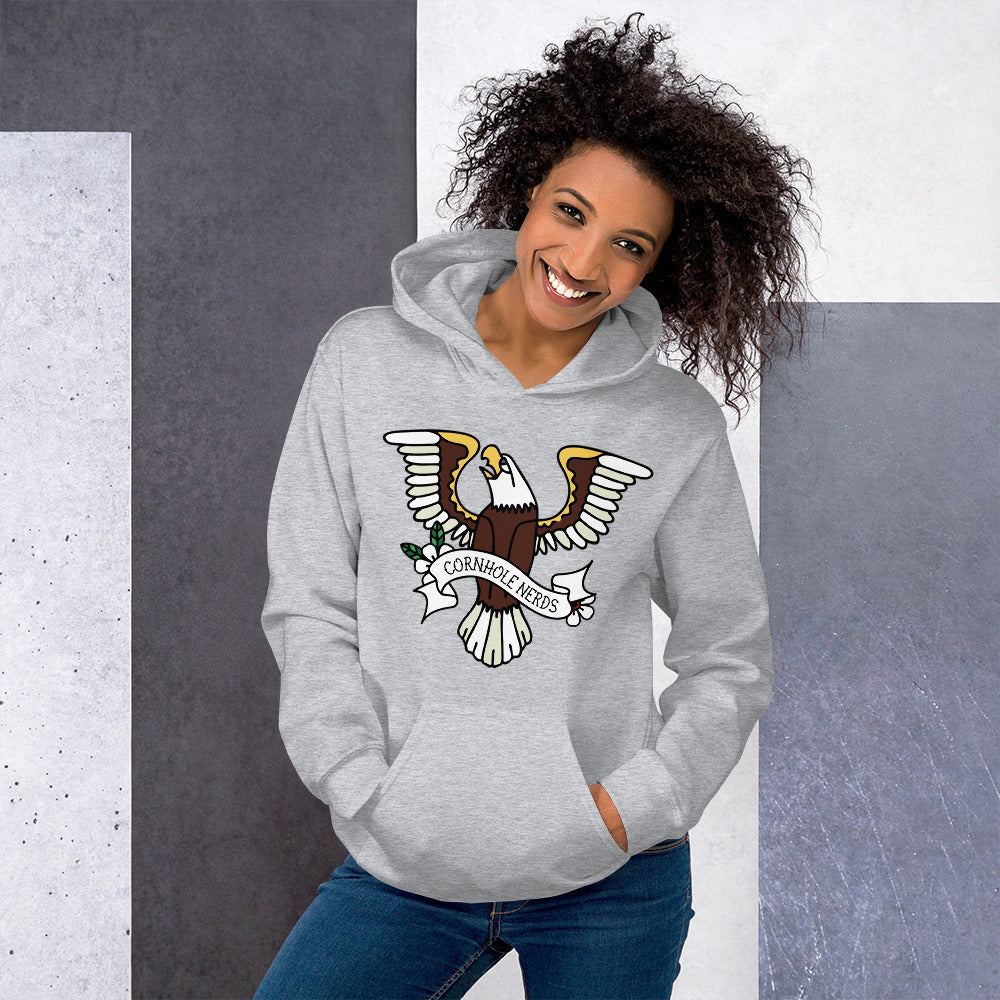 Cornhole Nerds Eagle logo Unisex Hoodie