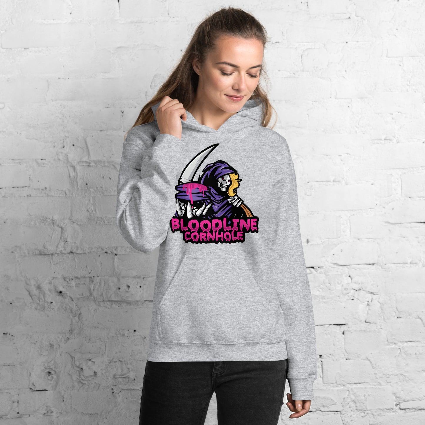 Bloodline Cornhole Lady Reaper Unisex Hoodie