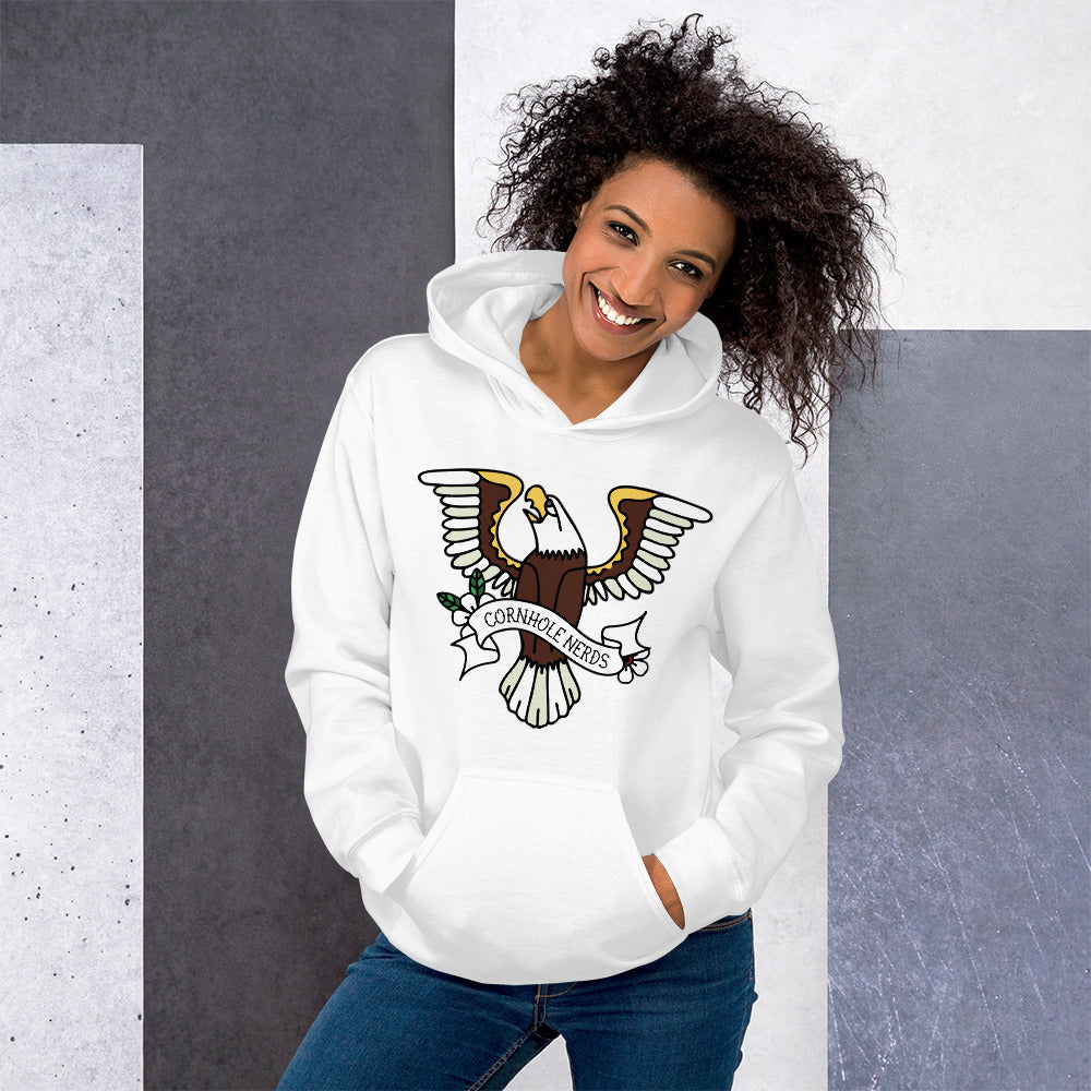 Cornhole Nerds Eagle logo Unisex Hoodie