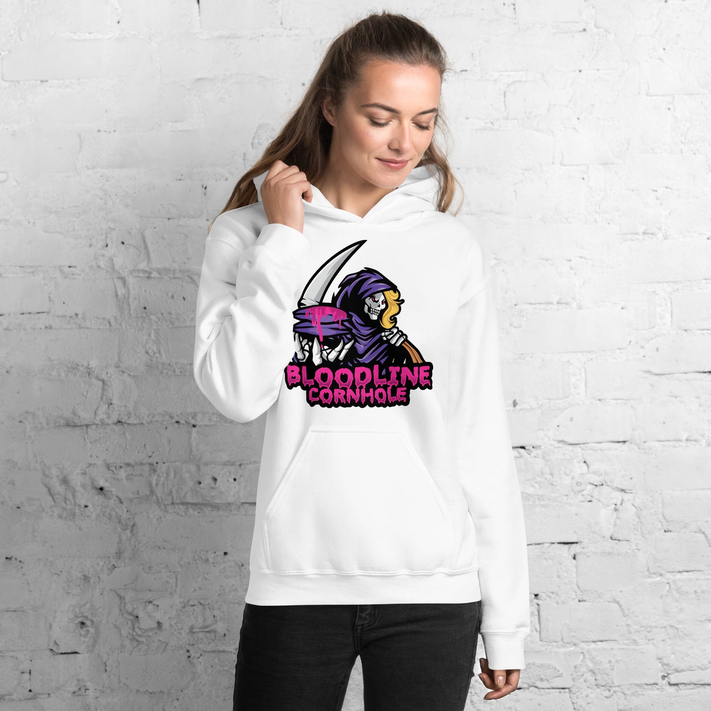 Bloodline Cornhole Lady Reaper Unisex Hoodie