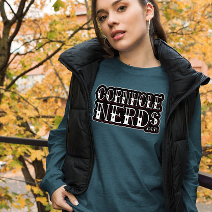 Cornhole Nerds Tattoo logo Unisex Long Sleeve Tee