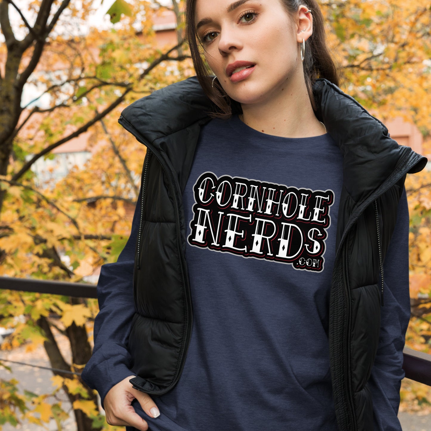 Cornhole Nerds Tattoo logo Unisex Long Sleeve Tee