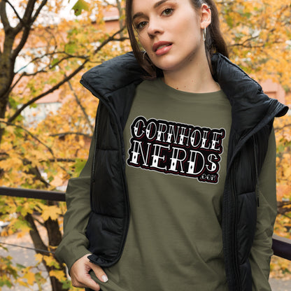 Cornhole Nerds Tattoo logo Unisex Long Sleeve Tee