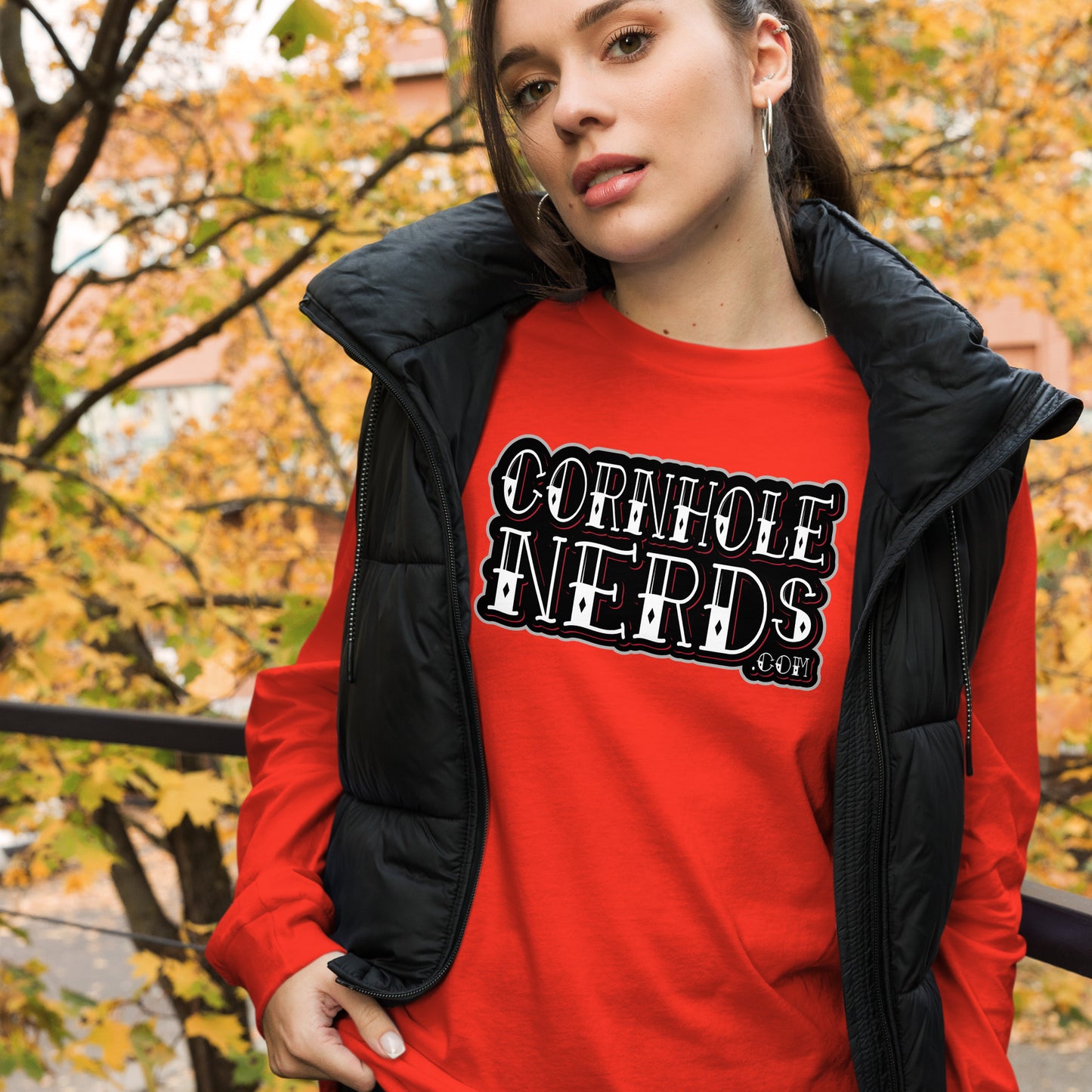 Cornhole Nerds Tattoo logo Unisex Long Sleeve Tee