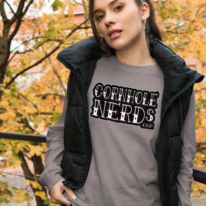 Cornhole Nerds Tattoo logo Unisex Long Sleeve Tee