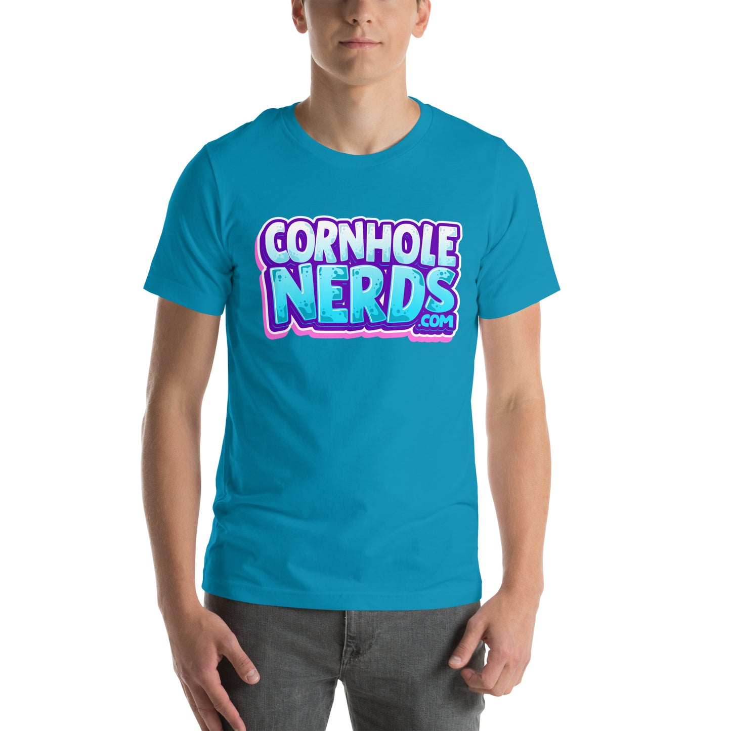 Cornhole Nerds icy pink logo Unisex t-shirt