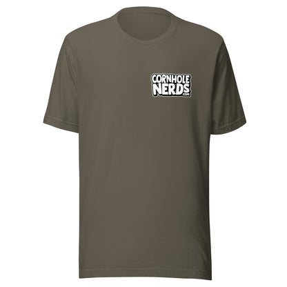 Cornhole Nerds front and back logo Unisex t-shirt