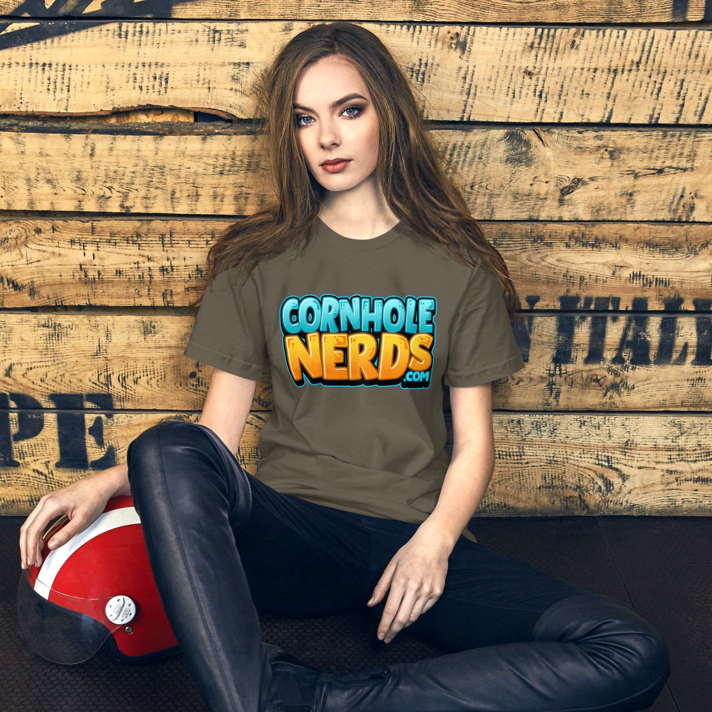 Cornhole Nerds 177a Bleecker St. logo Unisex t-shirt