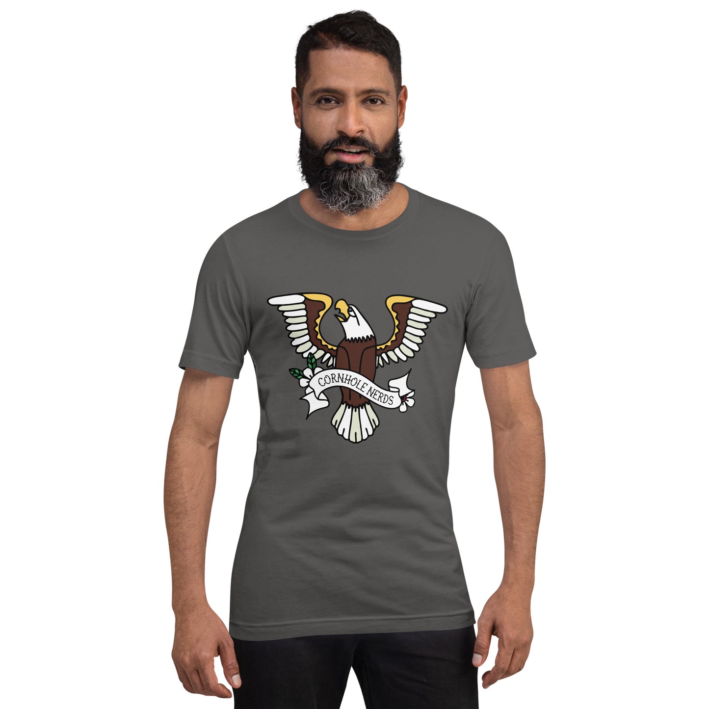 Cornhole Nerds Eagle logo Unisex t-shirt