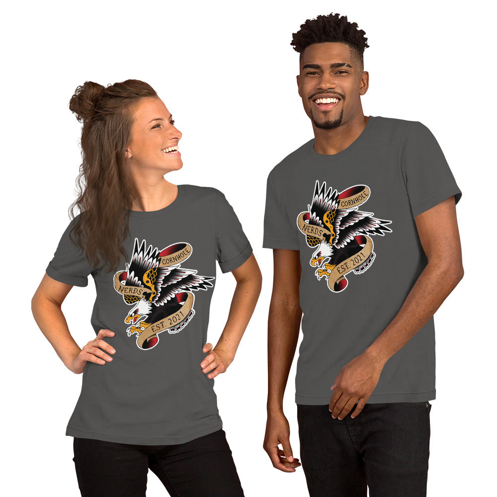 Cornhole Nerds Eagle est. 2021 Unisex t-shirt
