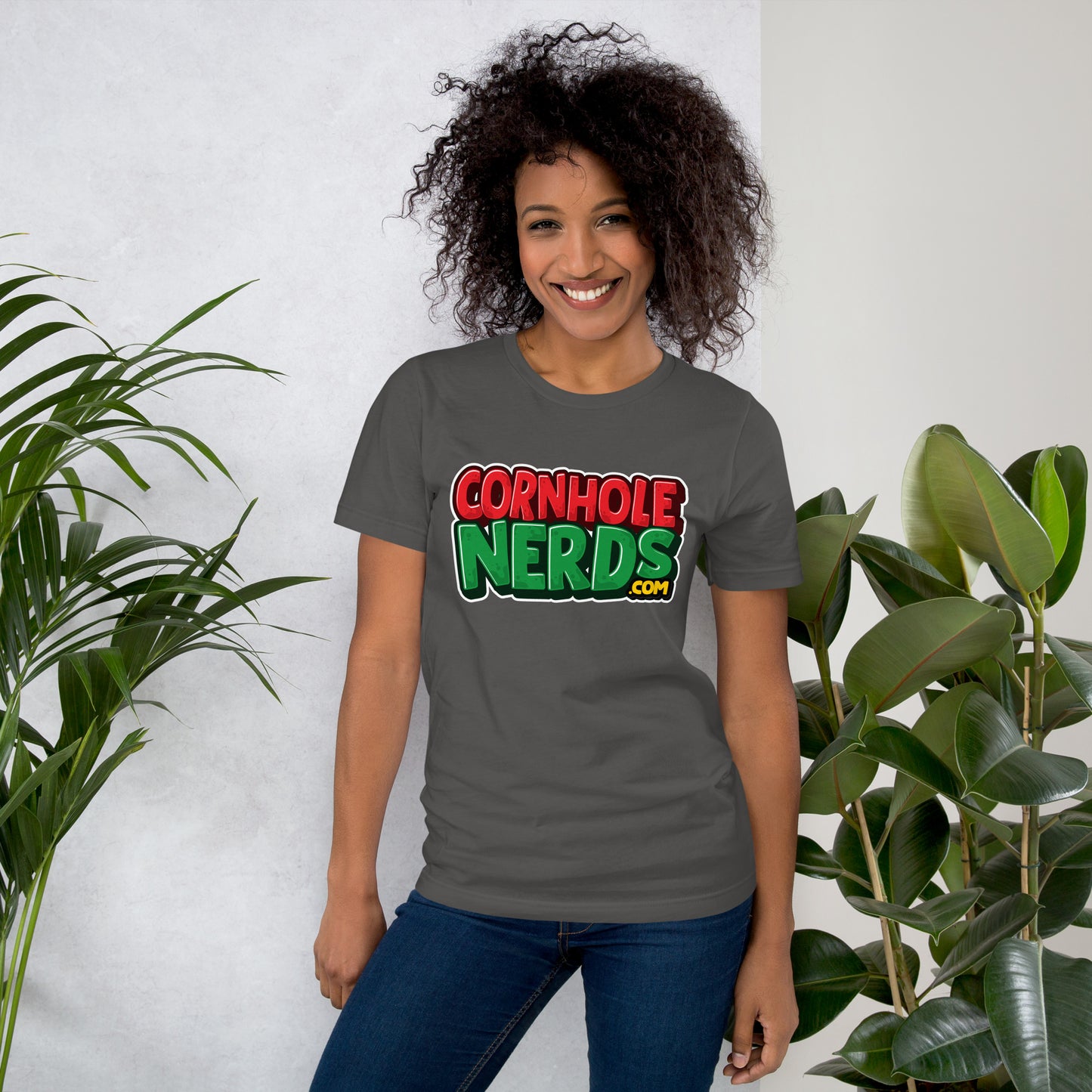 Cornhole Nerds red/green logo Unisex t-shirt