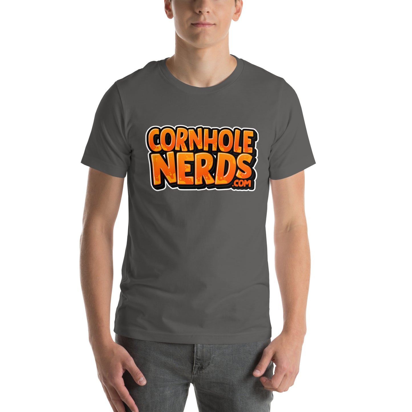 Cornhole Nerds orange logo Unisex t-shirt