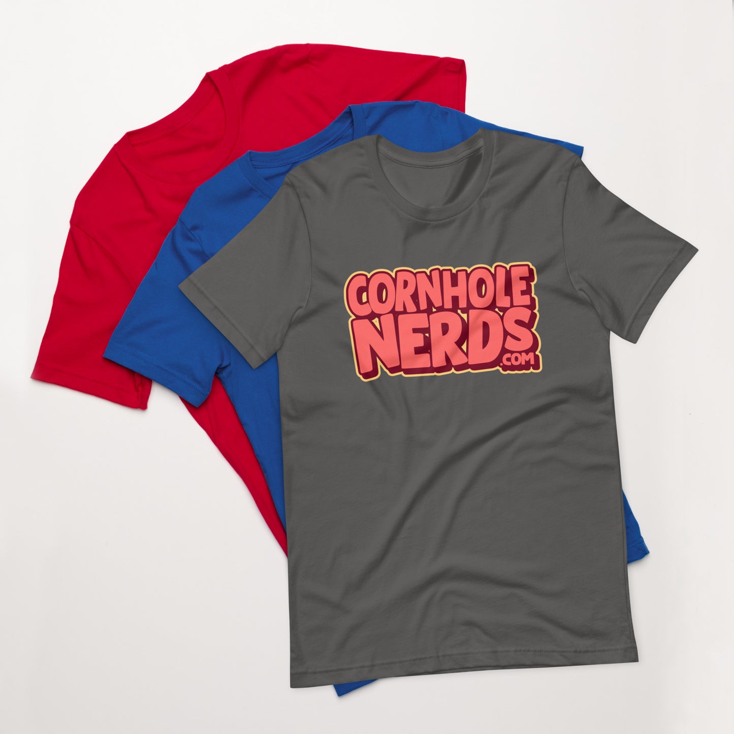 Cornhole Nerds salmon flavored logo Unisex t-shirt