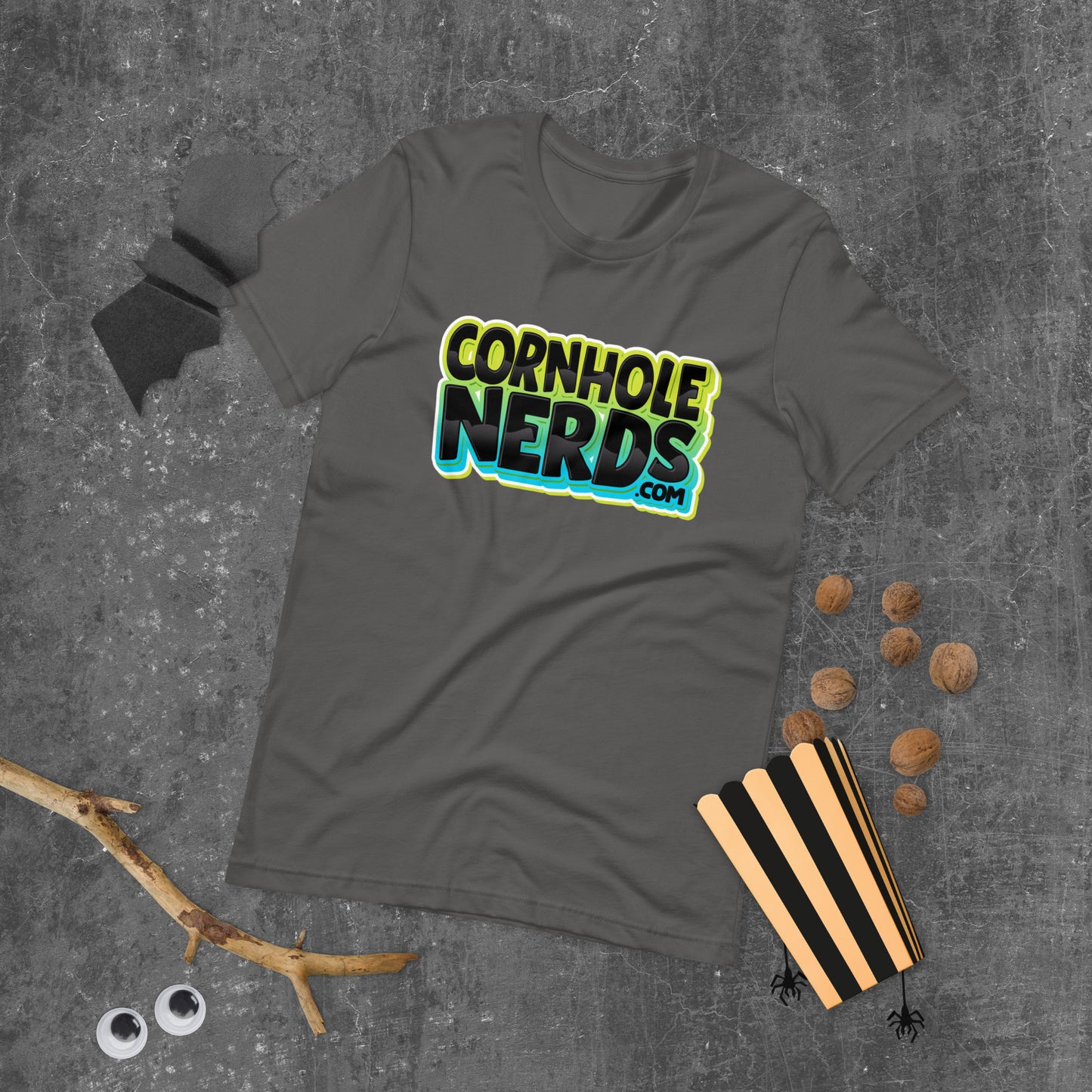 Cornhole Nerds some kind of blue/black and yellow logo Unisex t-shirt