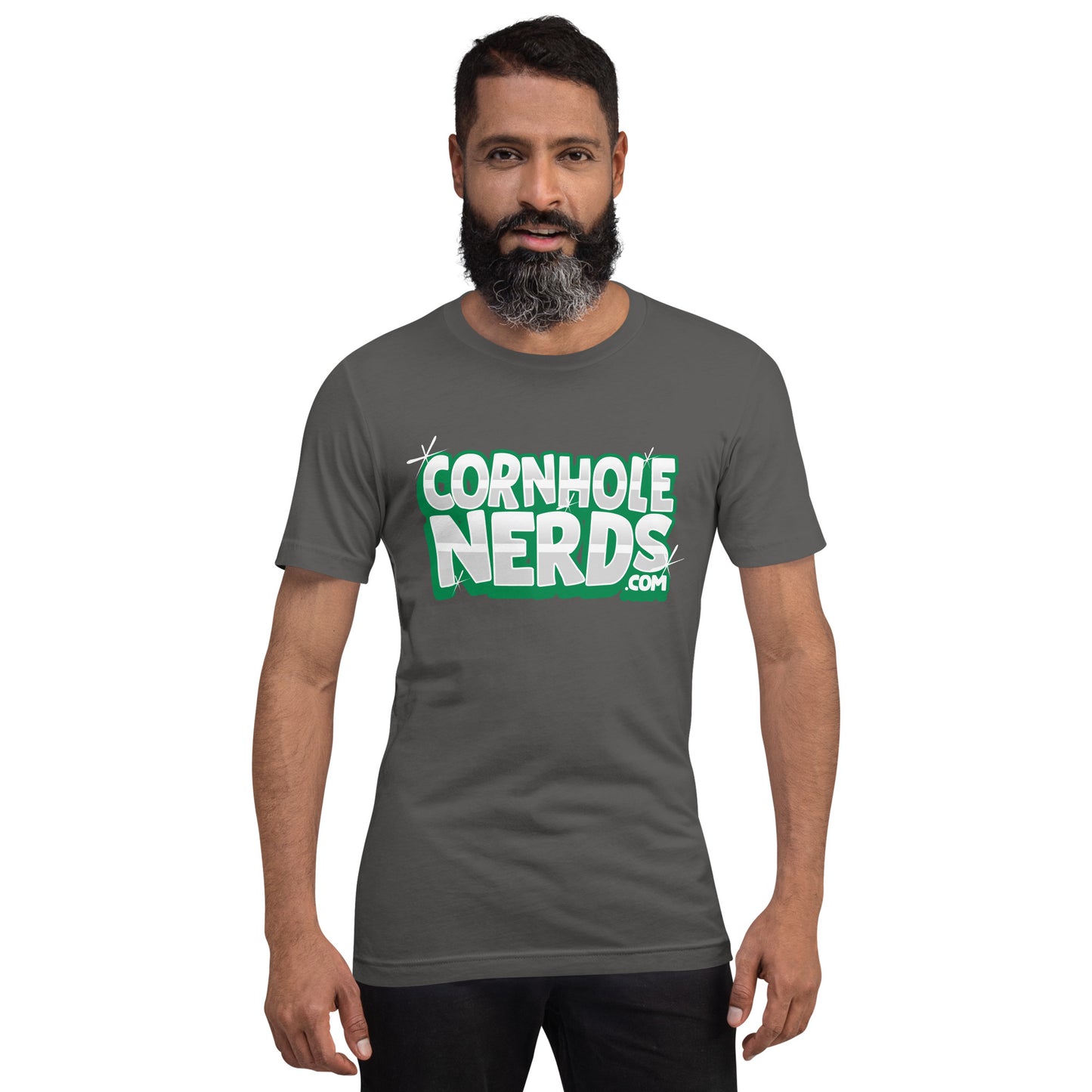 Cornhole Nerds green bling logo Unisex t-shirt