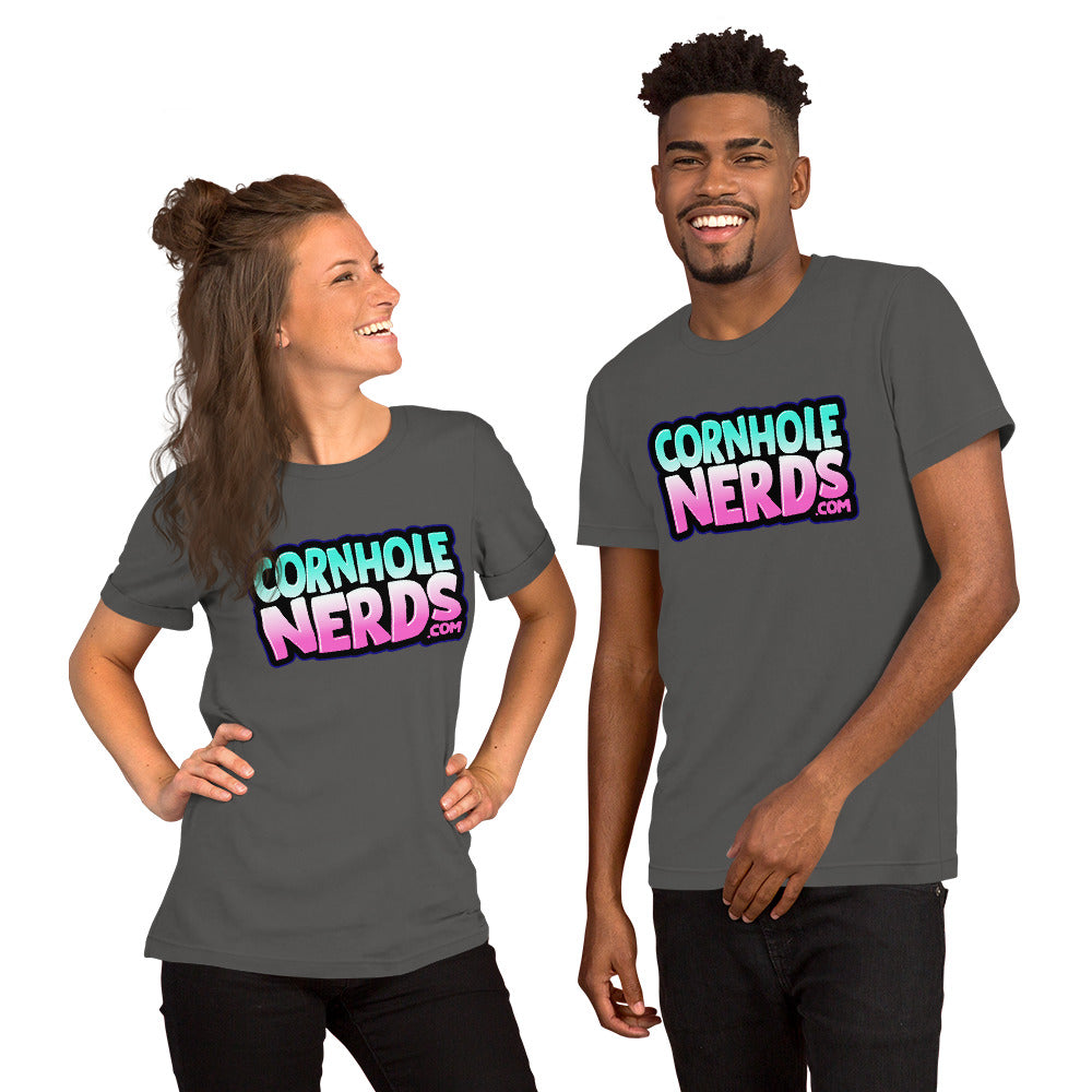 Cornhole Nerds pink twilight logo Unisex t-shirt