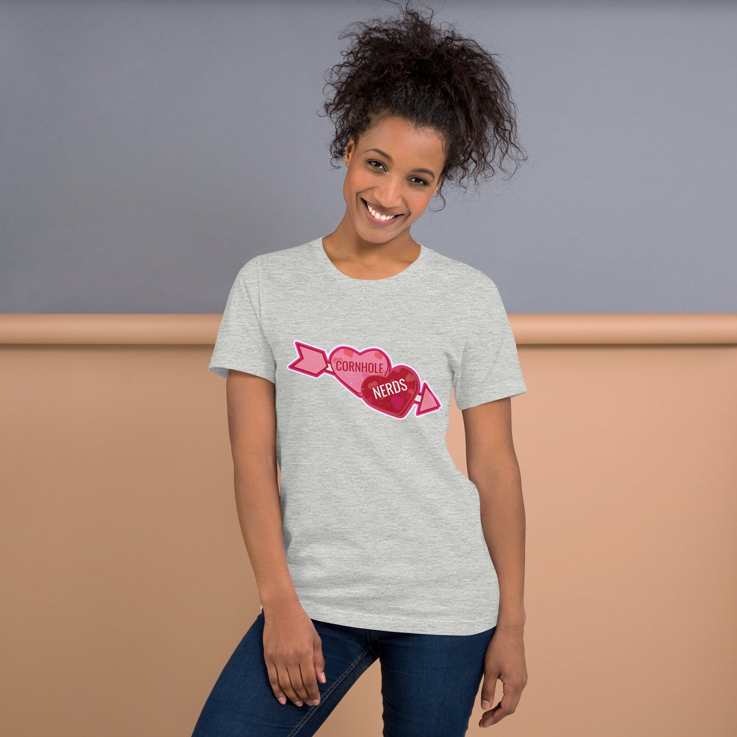 Cornhole Nerds Candy Heart Logo Unisex t-shirt
