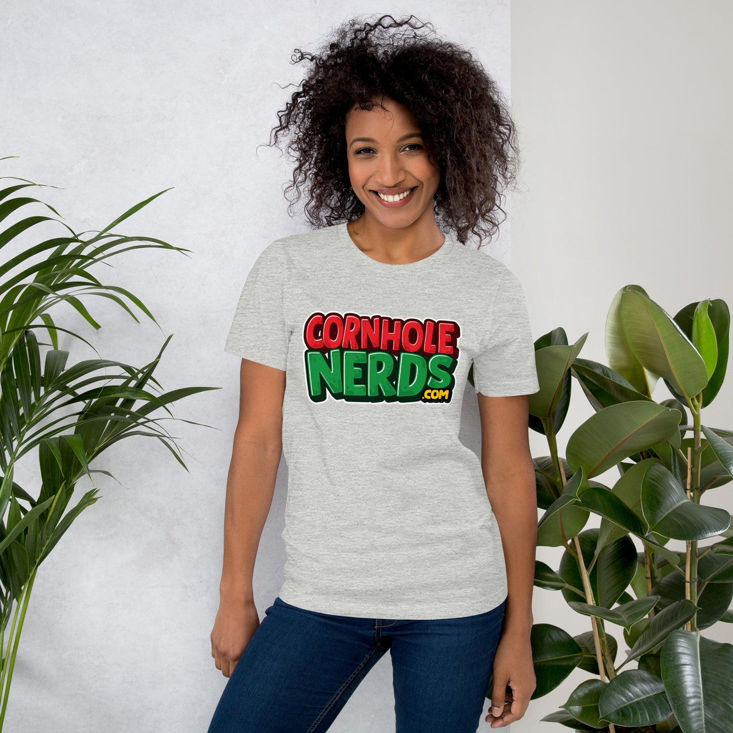 Cornhole Nerds red/green logo Unisex t-shirt