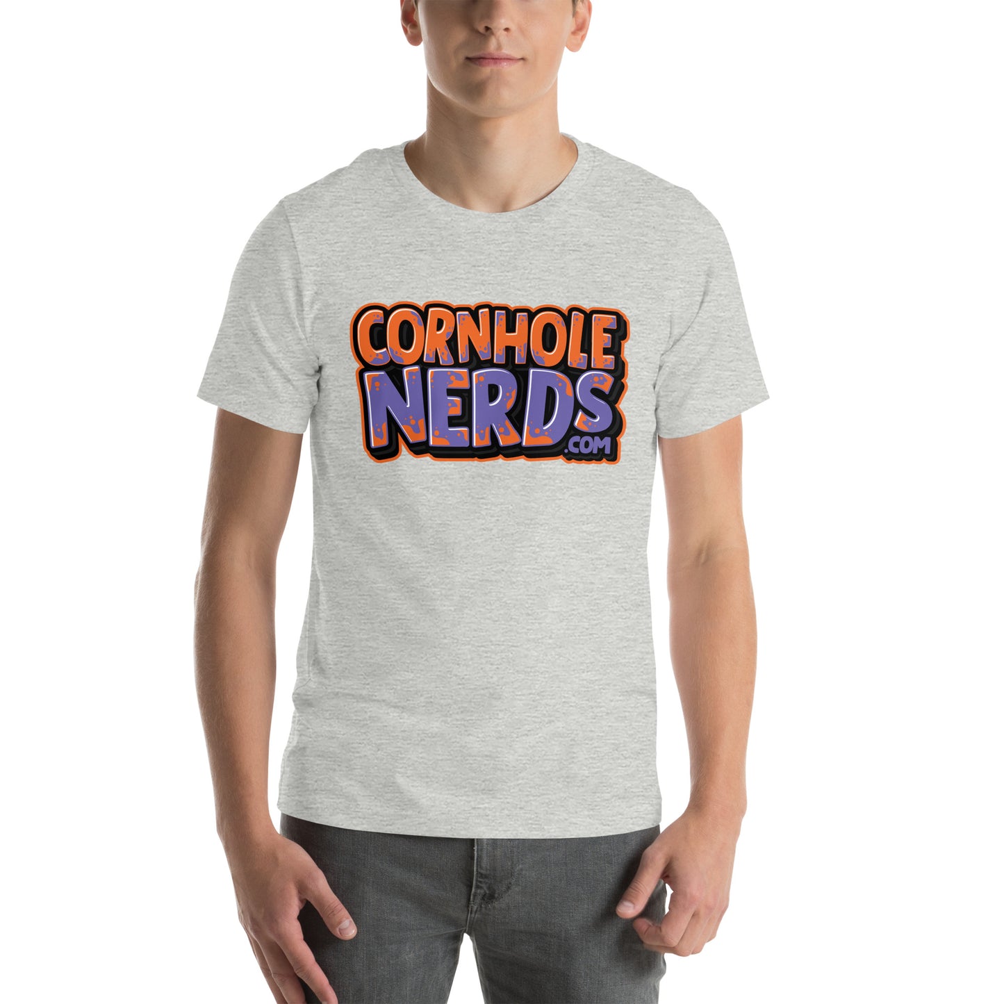 Cornhole Nerds purple/orange logo Unisex t-shirt