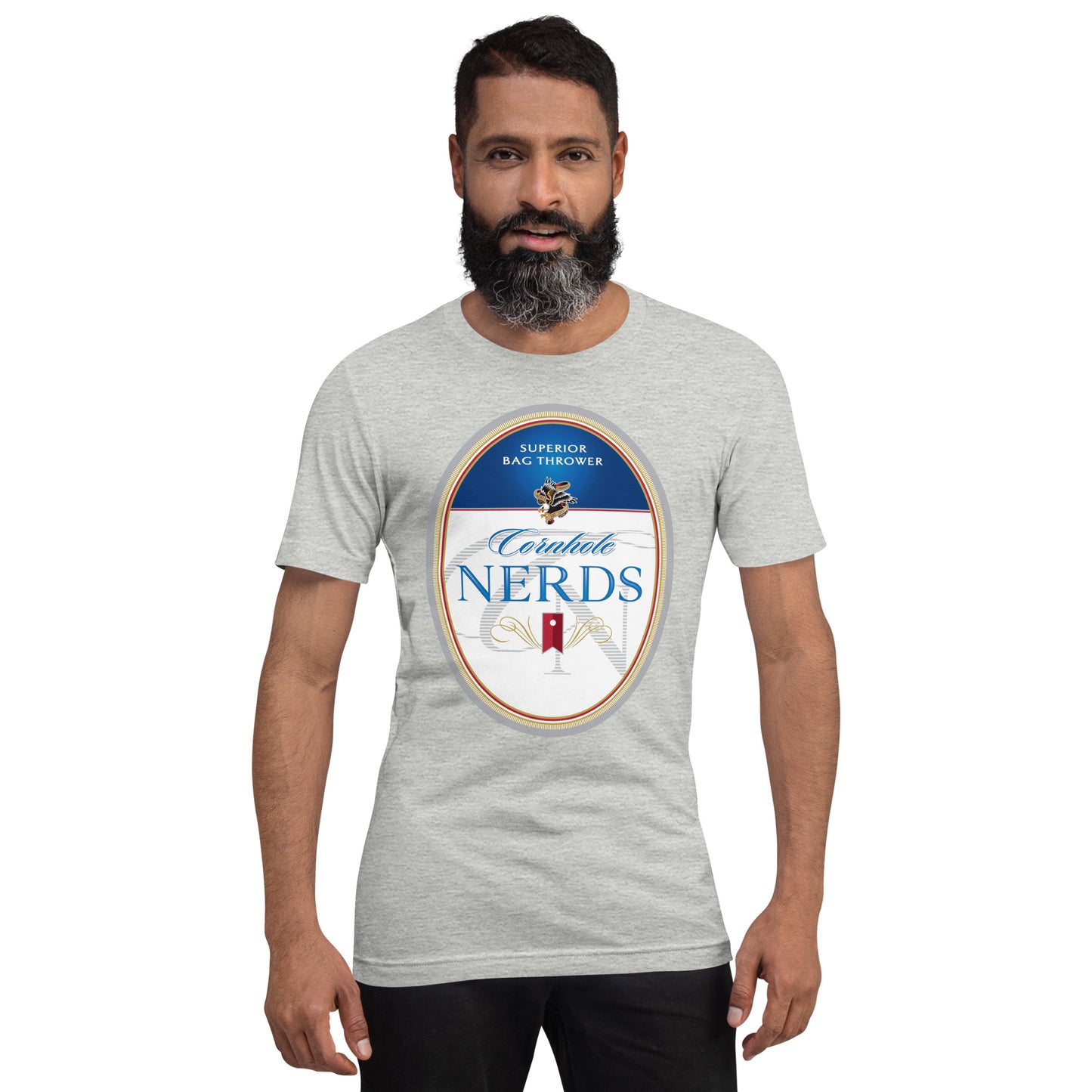 Cornhole Nerds Modern Elegance logo Unisex t-shirt