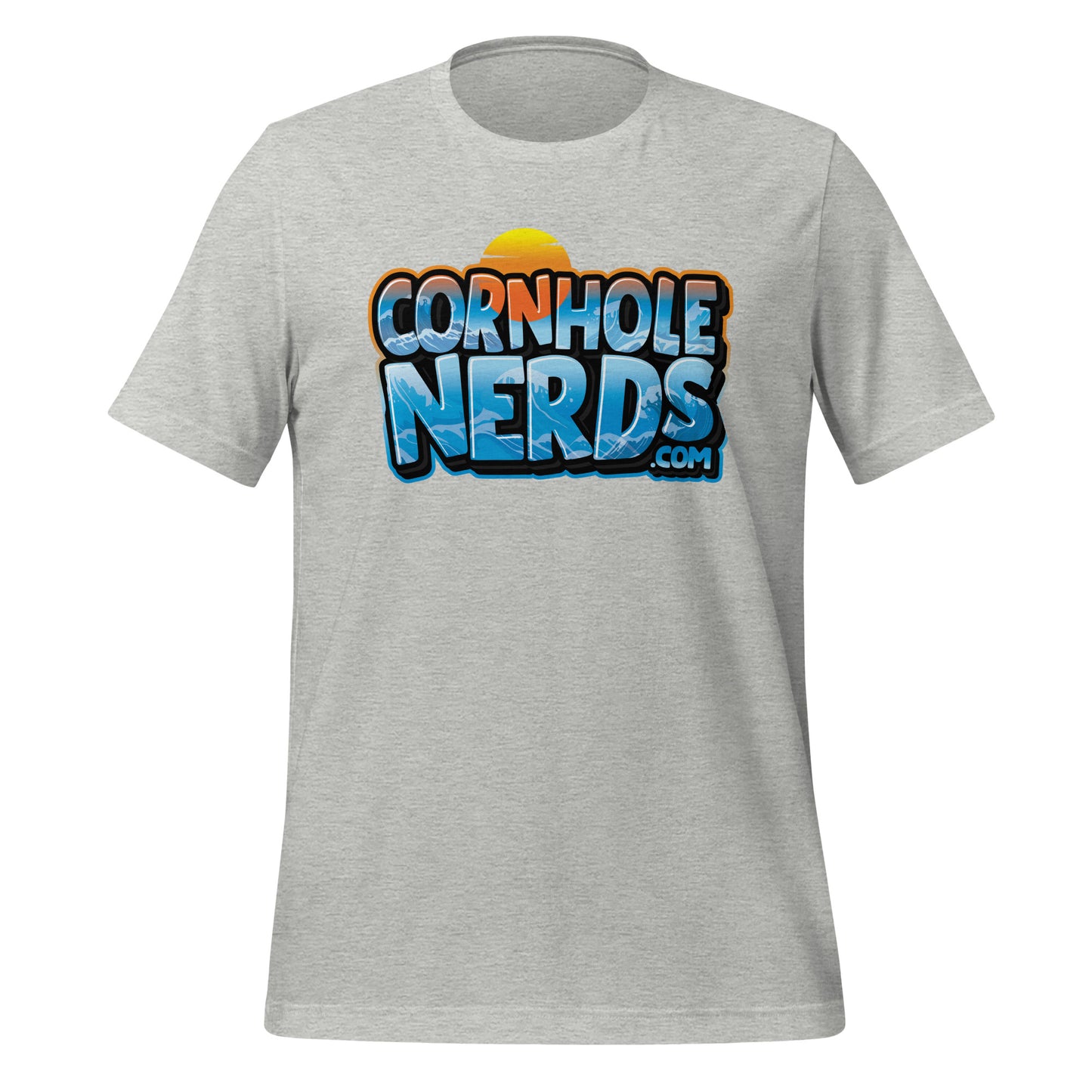 Cornhole Nerds Ridin' the wave logo Unisex t-shirt