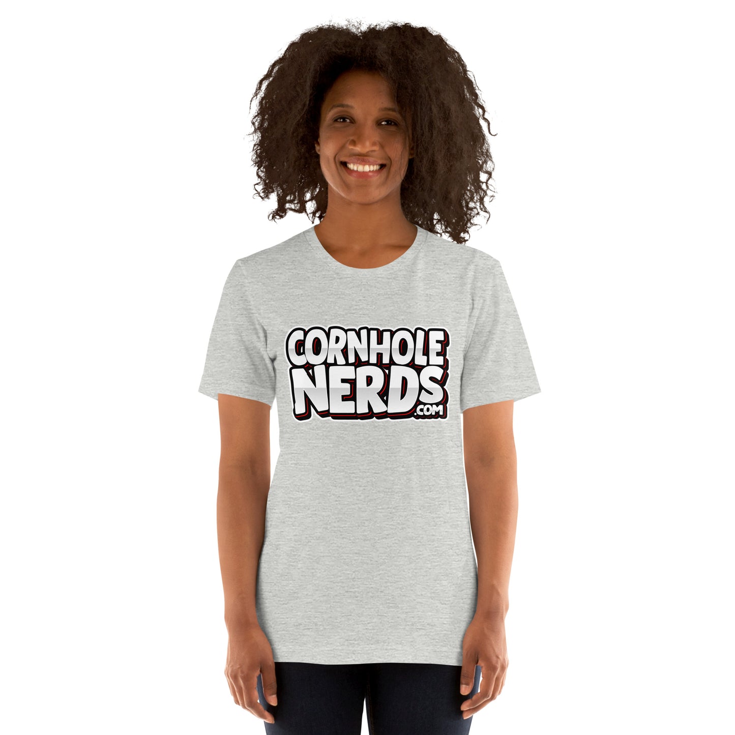 Cornhole Nerds I use to have a pager logo Unisex t-shirt