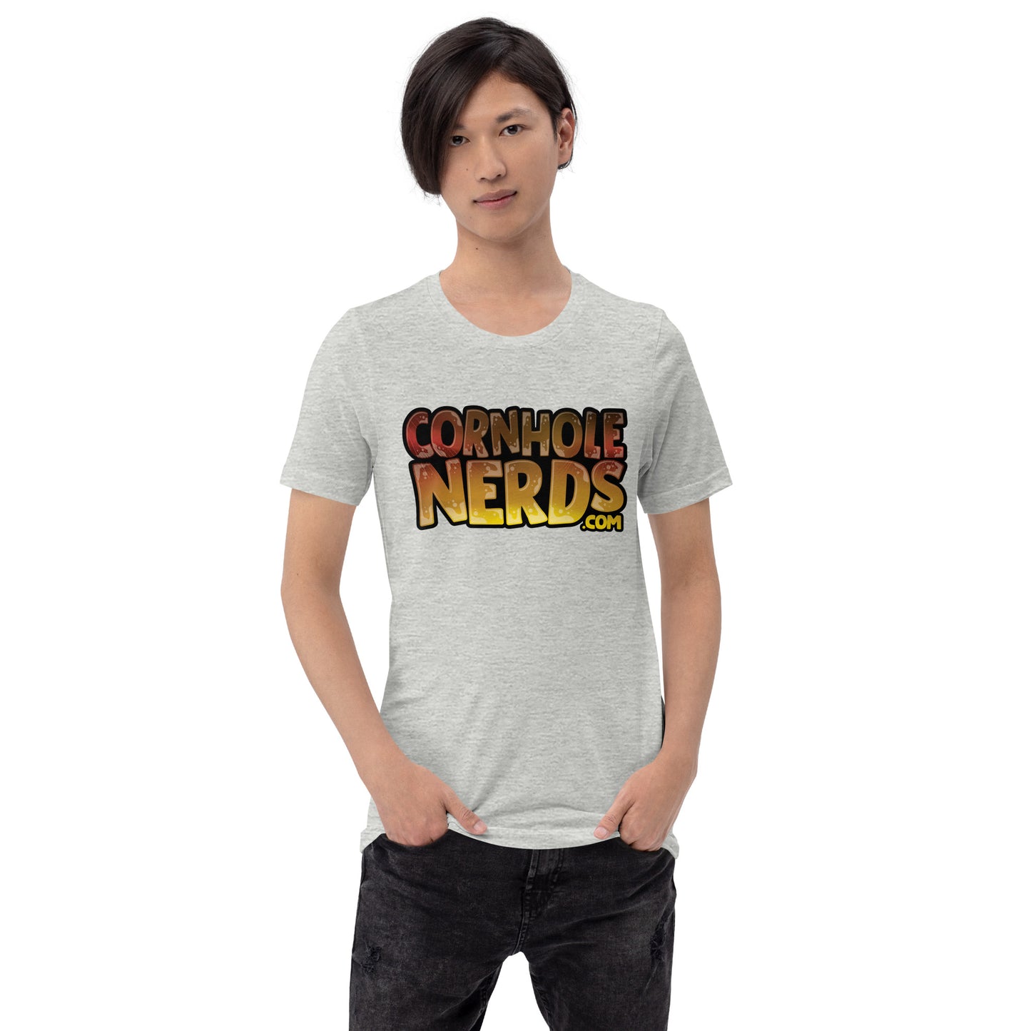 Cornhole Nerds thrower of puppets clear logo Unisex t-shirt