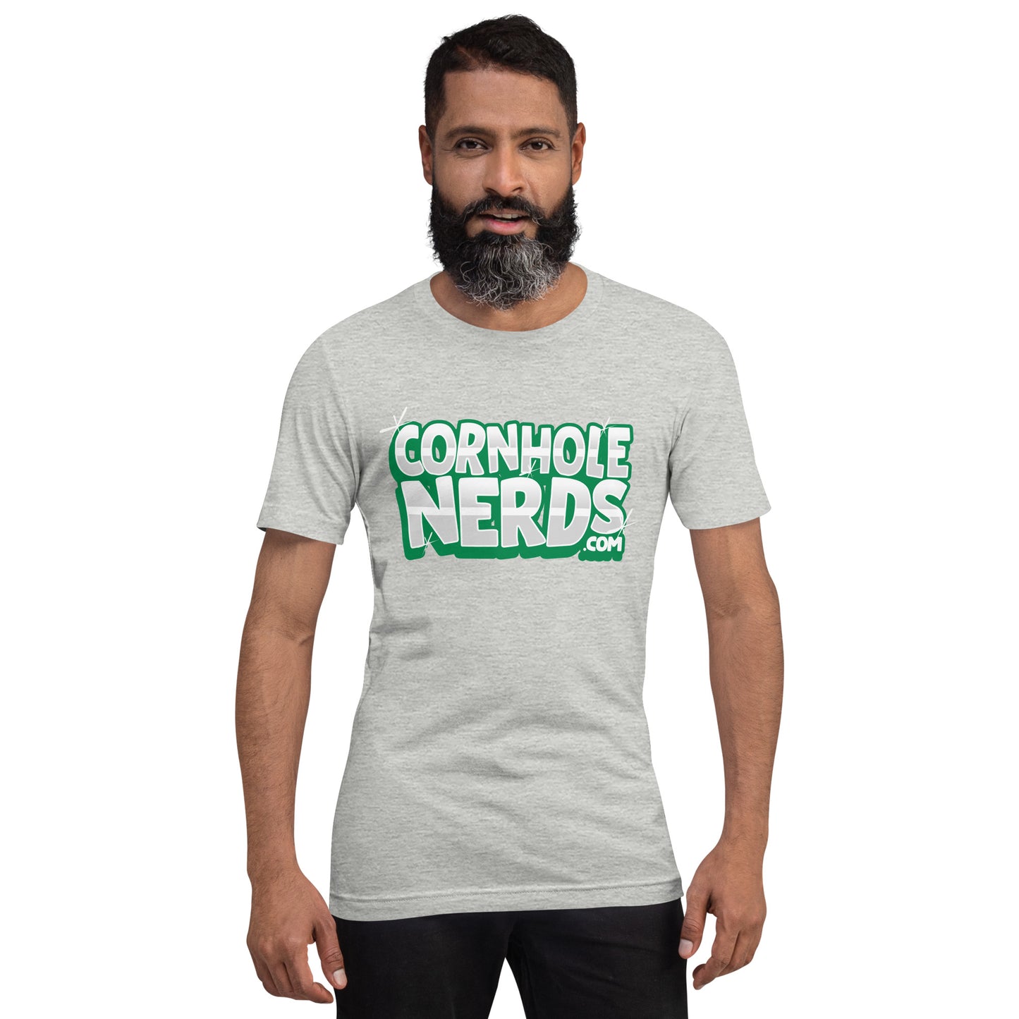 Cornhole Nerds green bling logo Unisex t-shirt