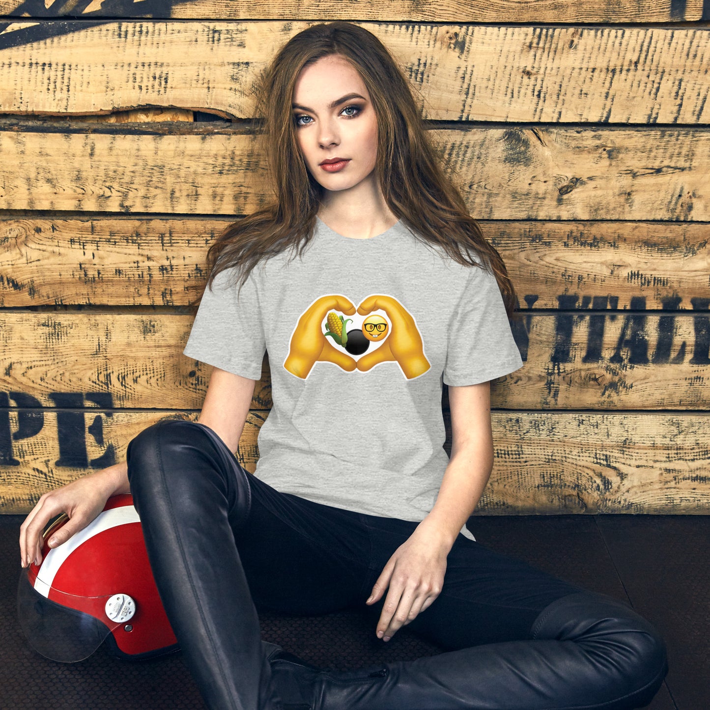 Cornhole Nerds Emoji Love Unisex t-shirt