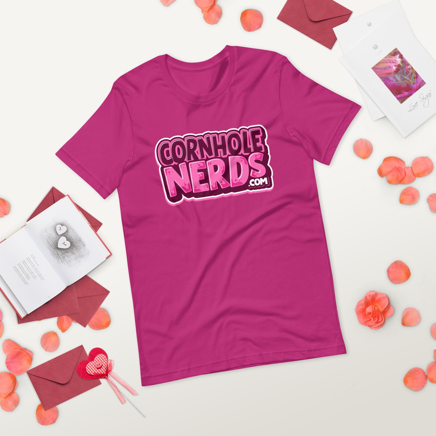 Cornhole Nerds raspberry slushie logo Unisex t-shirt