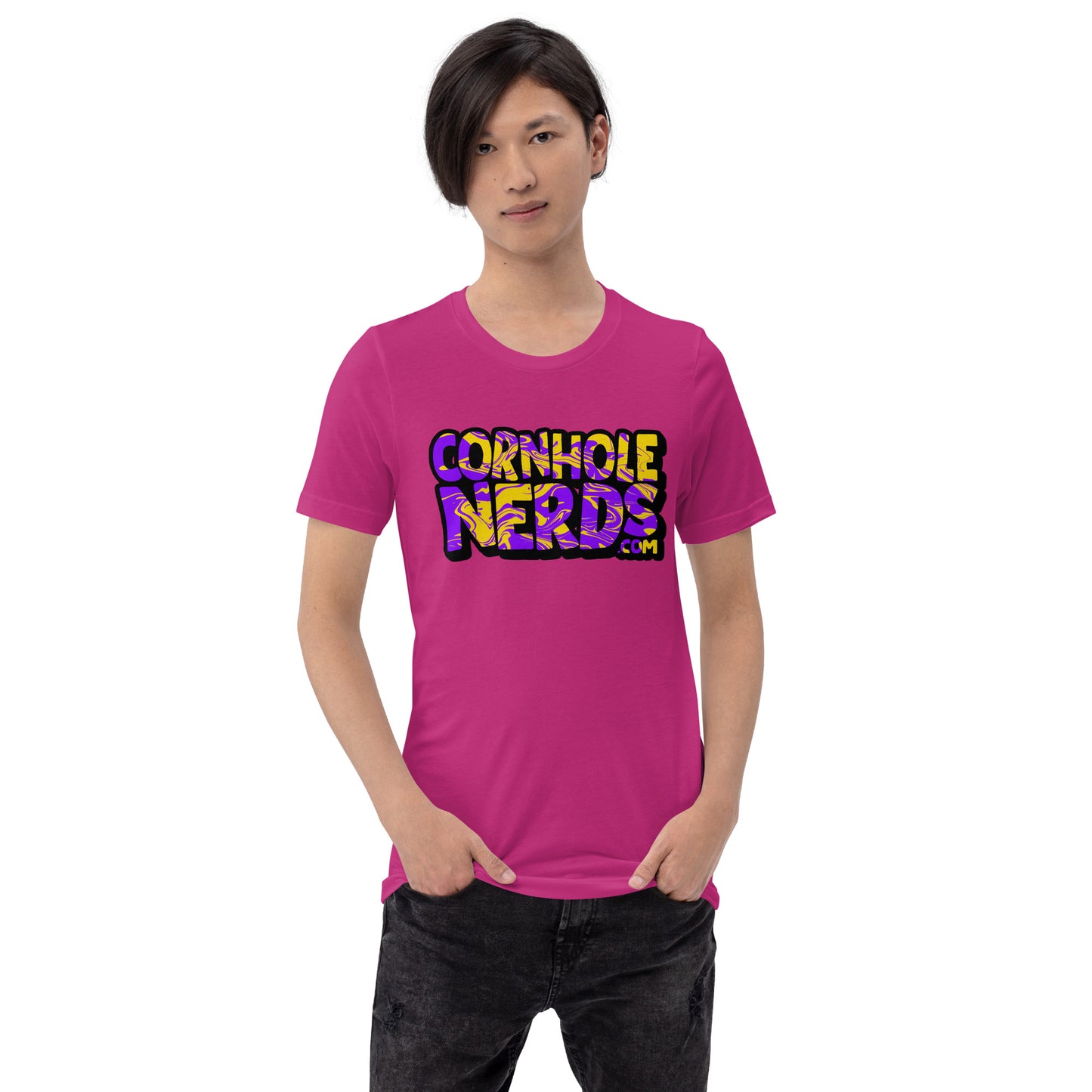 Lola's Purple/Yellow Swirl NerdWear Unisex t-shirt