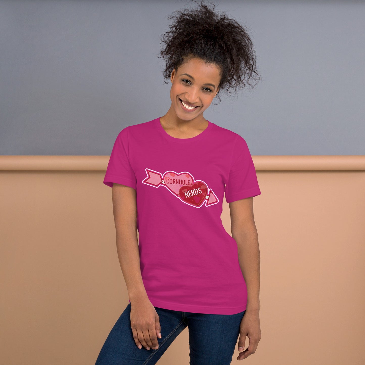 Cornhole Nerds Candy Heart Logo Unisex t-shirt