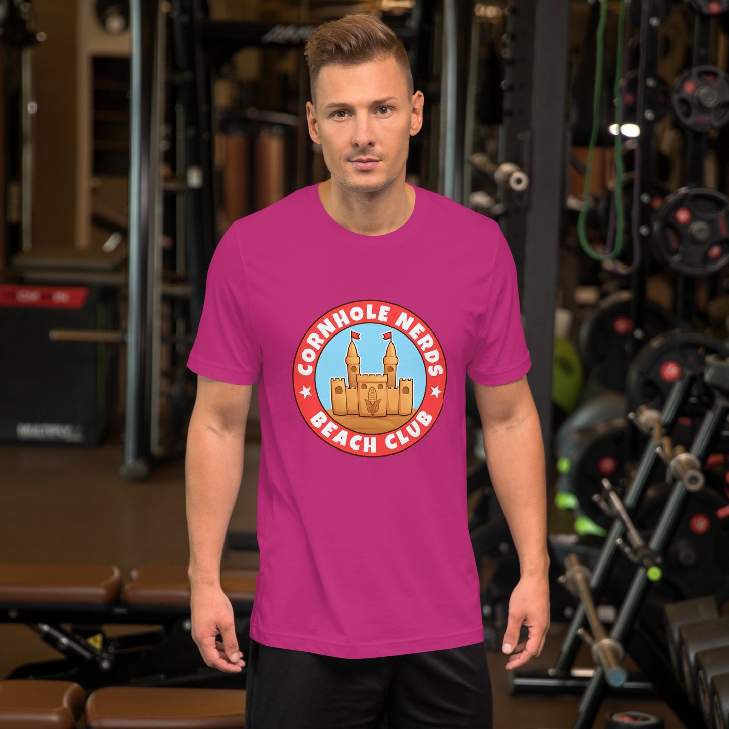 Cornhole Nerds Beach Club Unisex t-shirt