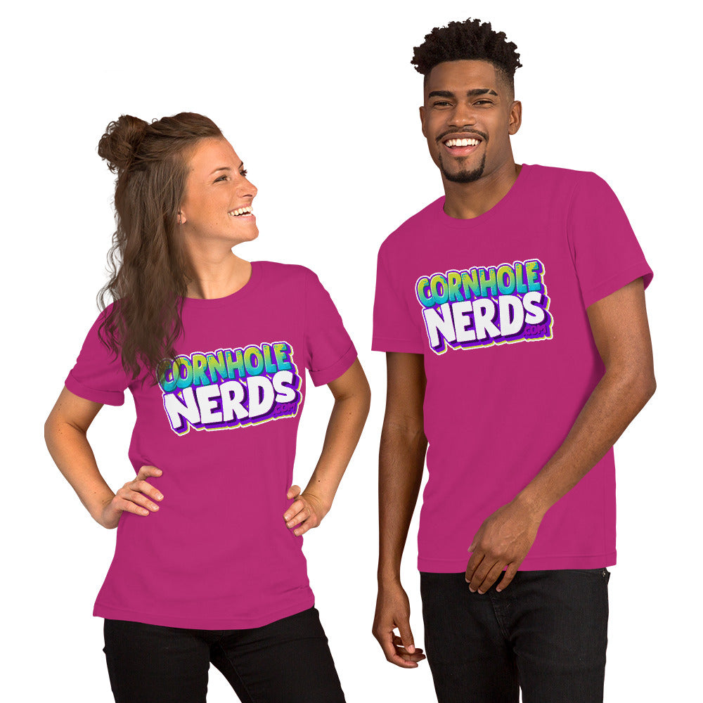 Cornhole Nerds this is the logo you will like if you haven't found a logo you like yet logo Unisex t-shirt