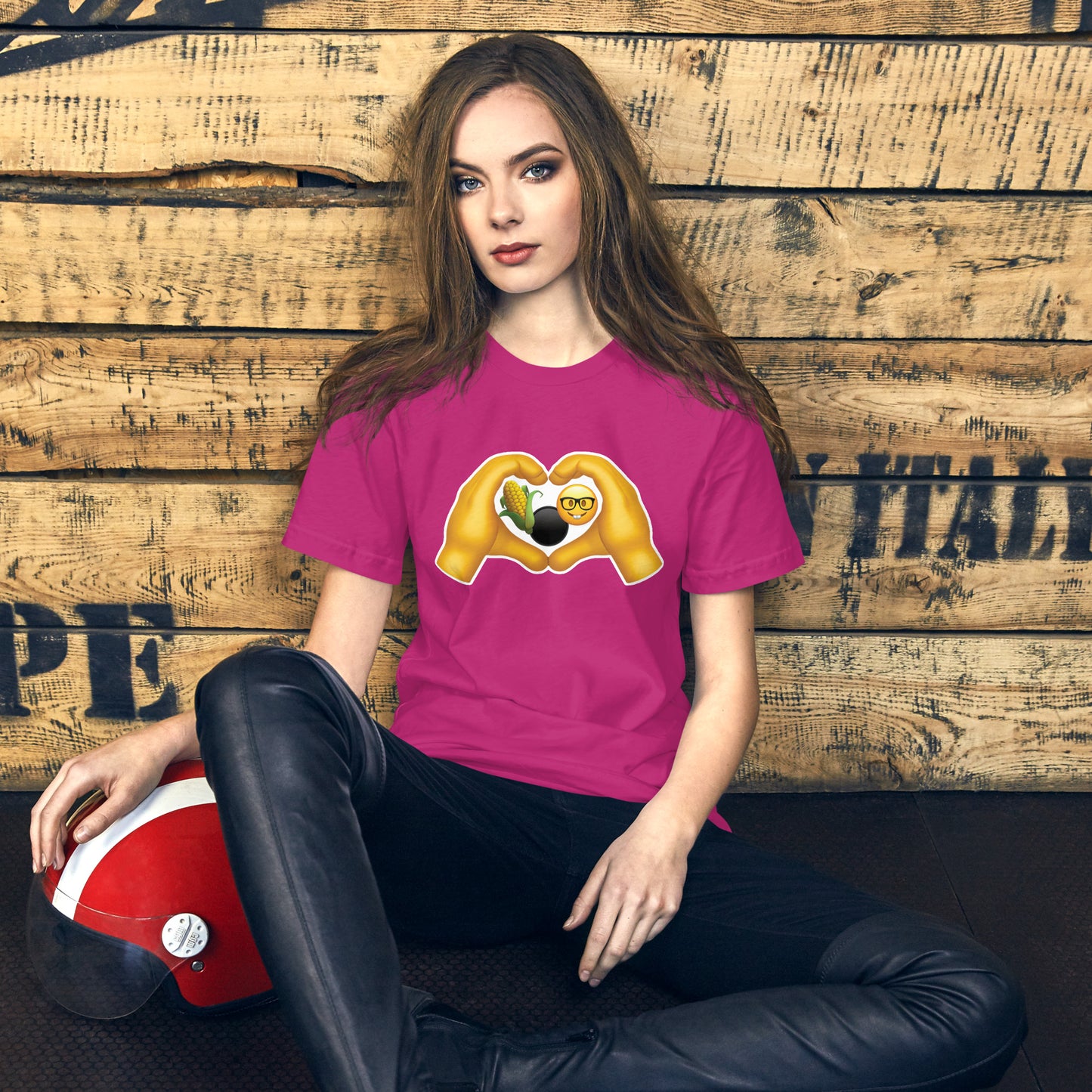 Cornhole Nerds Emoji Love Unisex t-shirt