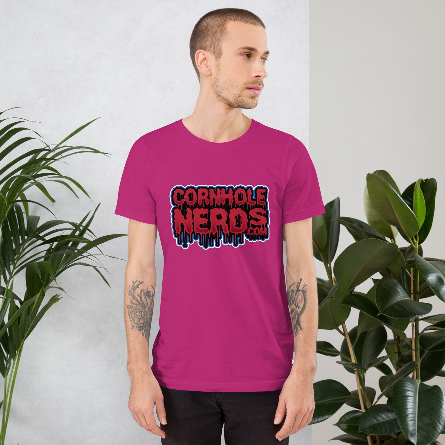 Cornhole Nerds drippy logo Unisex t-shirt