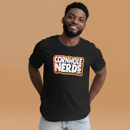 Cornhole Nerds white/yellow/red logo Unisex t-shirt