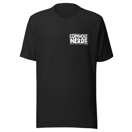 Cornhole Nerds front and back logo Unisex t-shirt