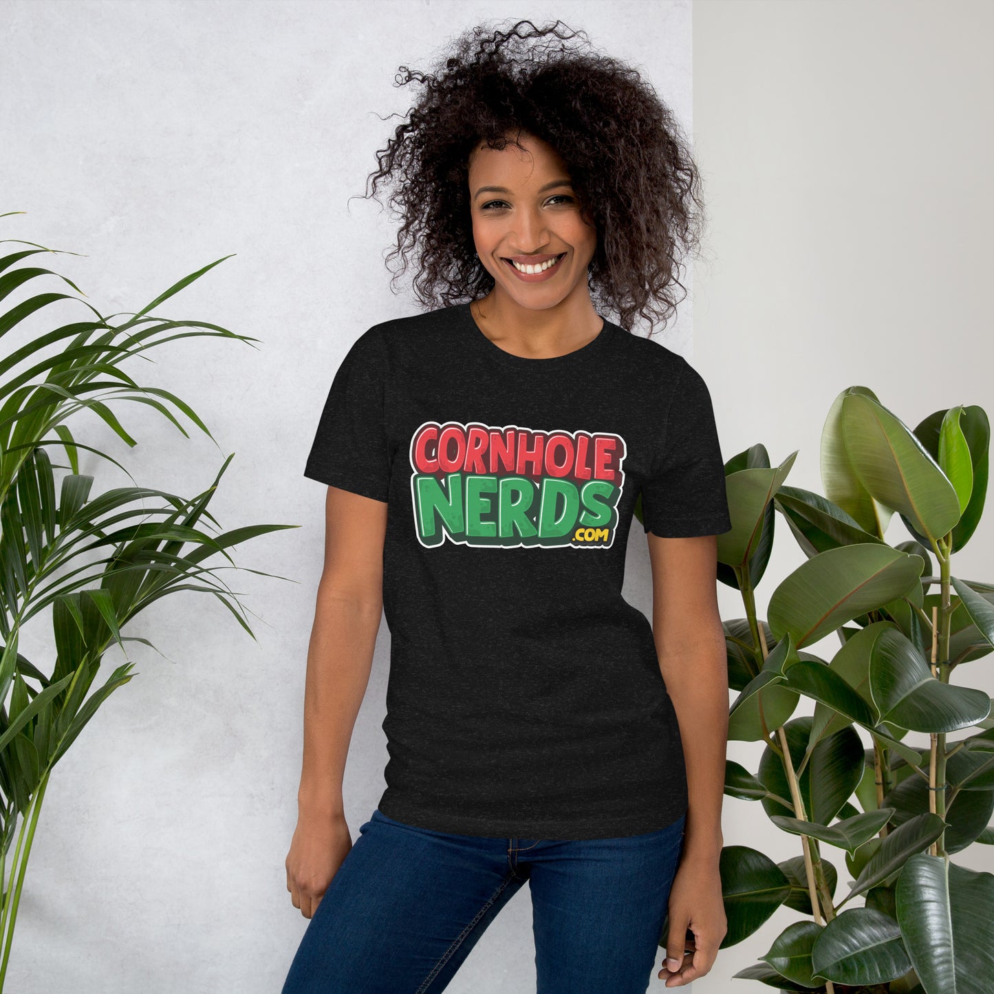 Cornhole Nerds red/green logo Unisex t-shirt