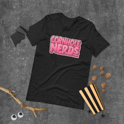 Cornhole Nerds pink logo Unisex t-shirt