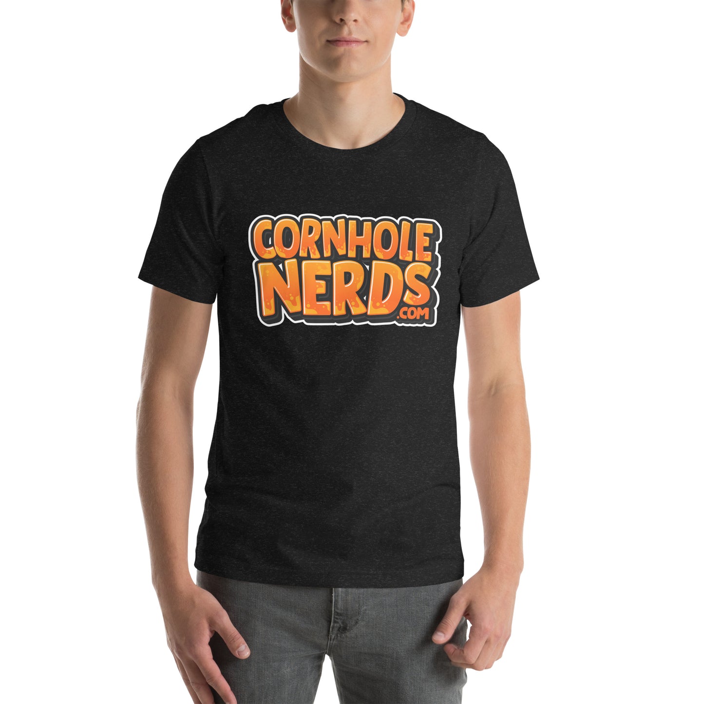 Cornhole Nerds orange logo Unisex t-shirt