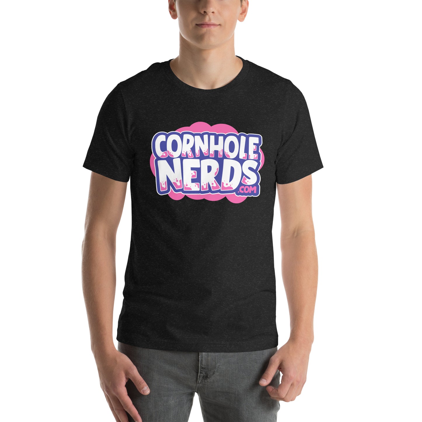 Cornhole Nerds chewed bubble gum splat logo Unisex t-shirt